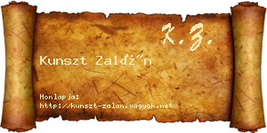 Kunszt Zalán névjegykártya